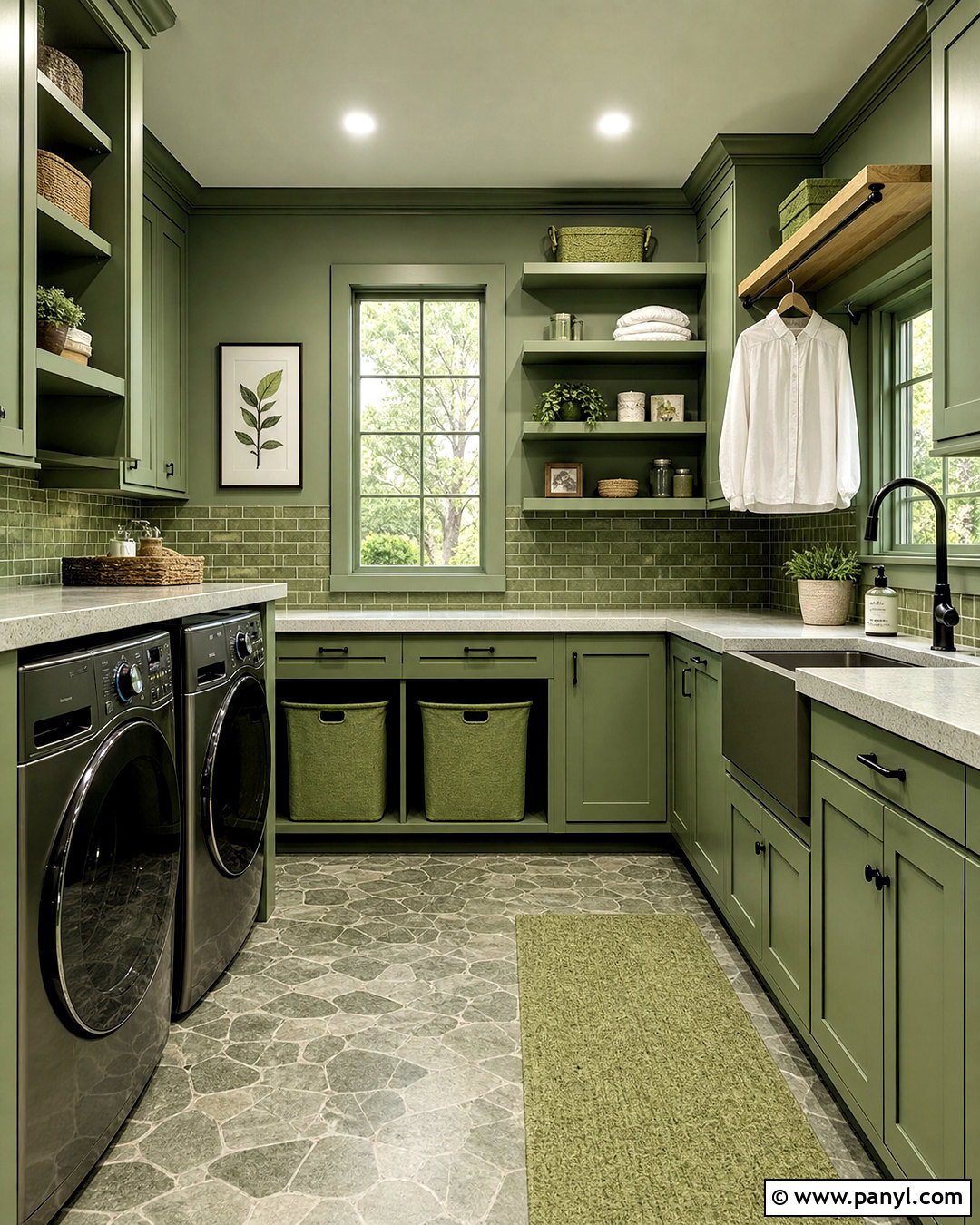 Green Laundry Room - 20 all green room ideas