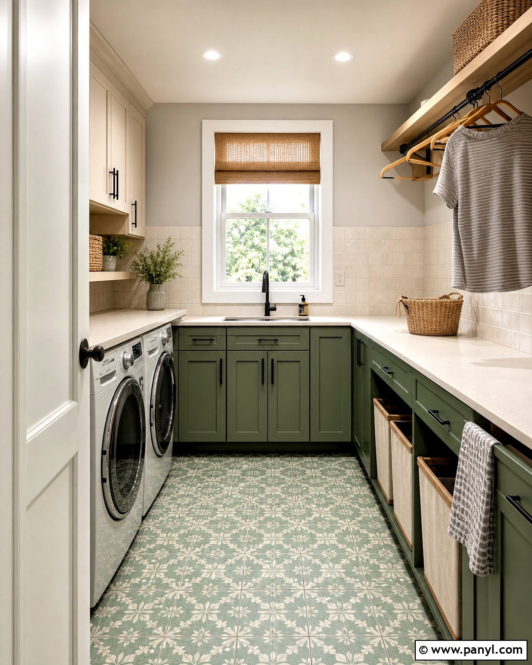 Green Laundry Room - 20 green rooms ideas
