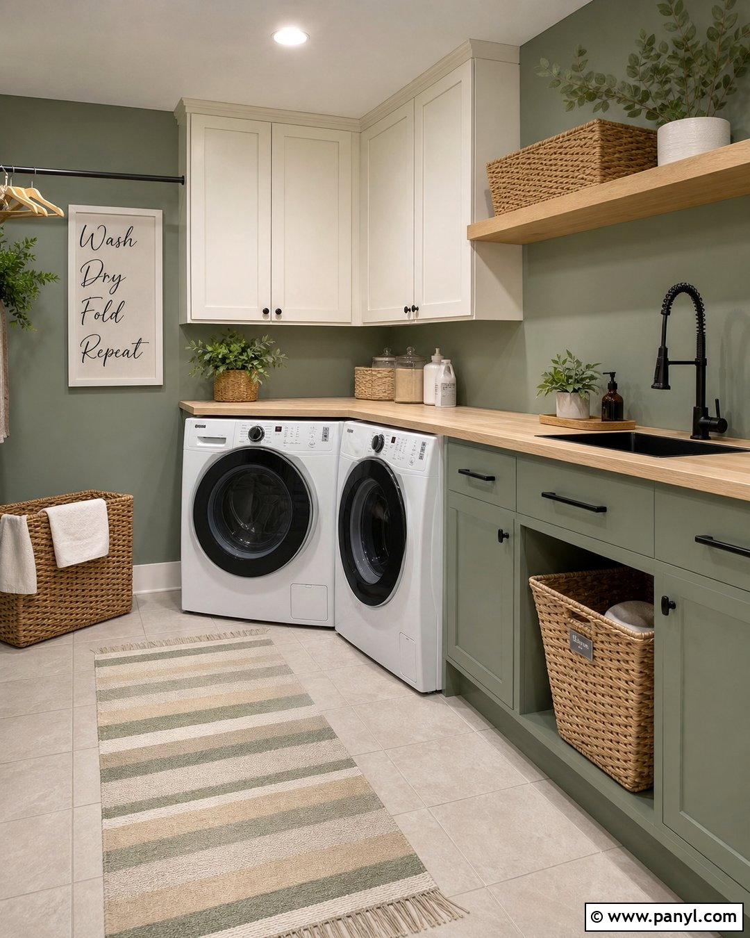 Green Laundry Room Walls - 45 green painted walls