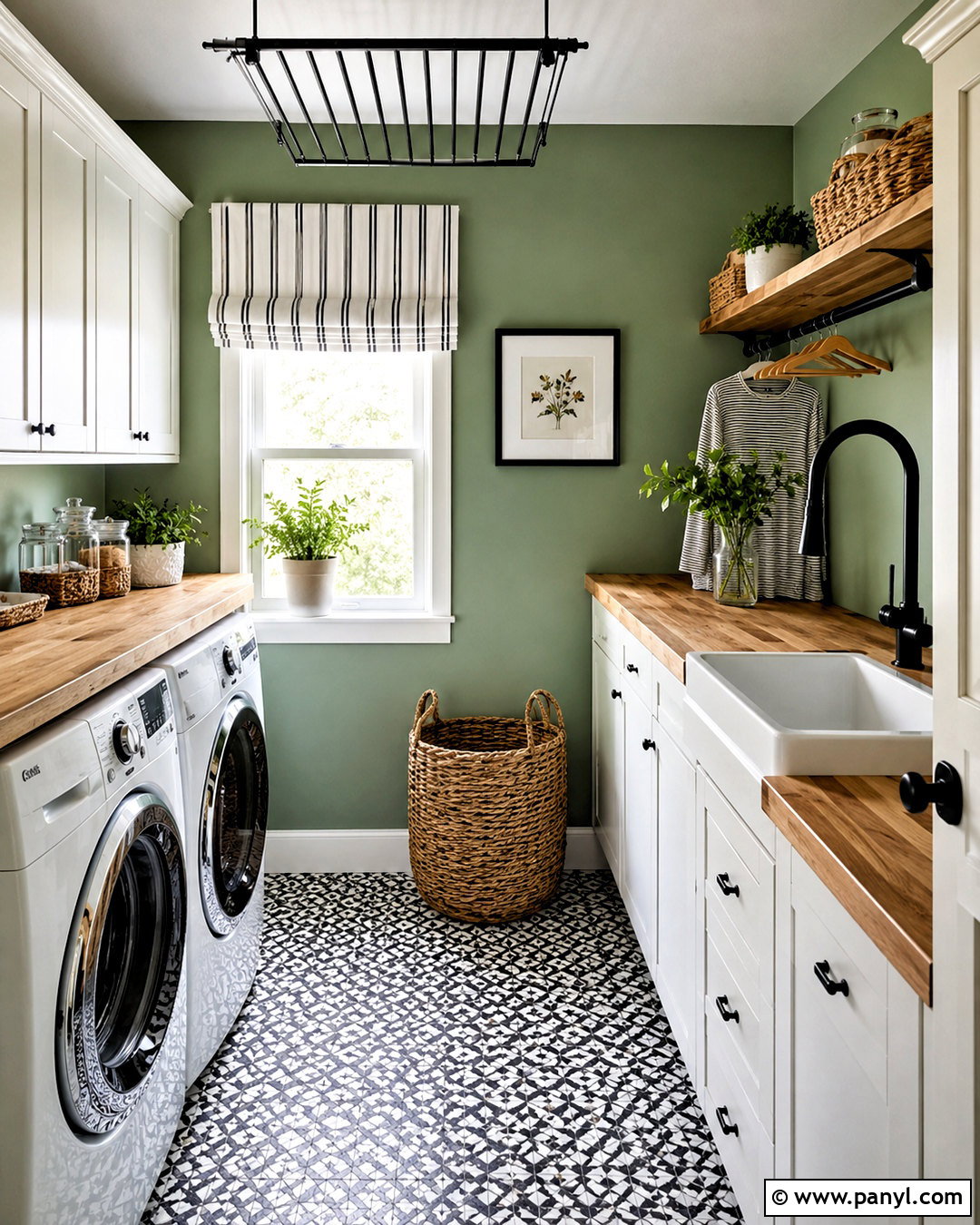 Green Laundry Room - 40 green wall room ideas