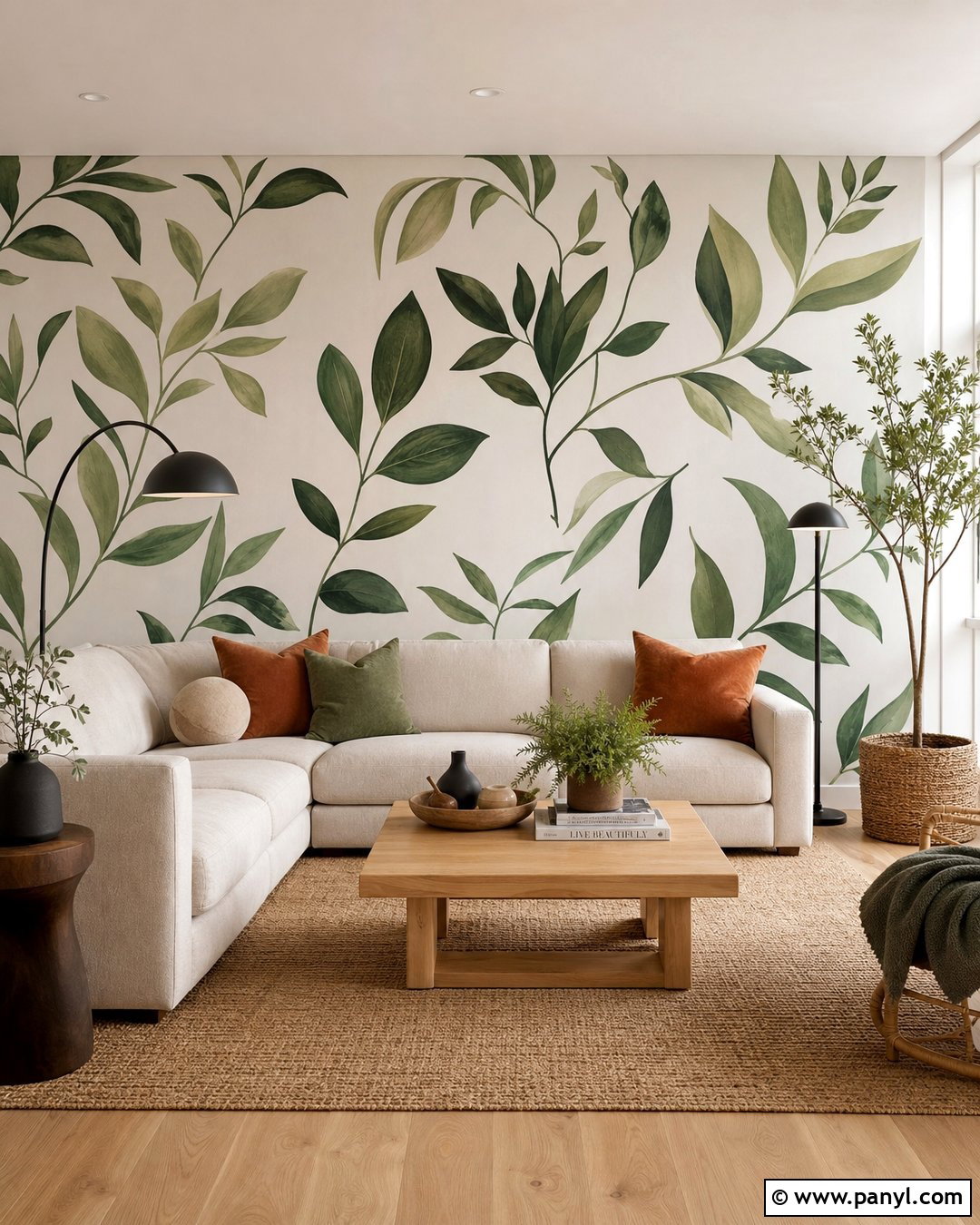 Green Leaf Accent Wall - 20 Wall Paint Leaves