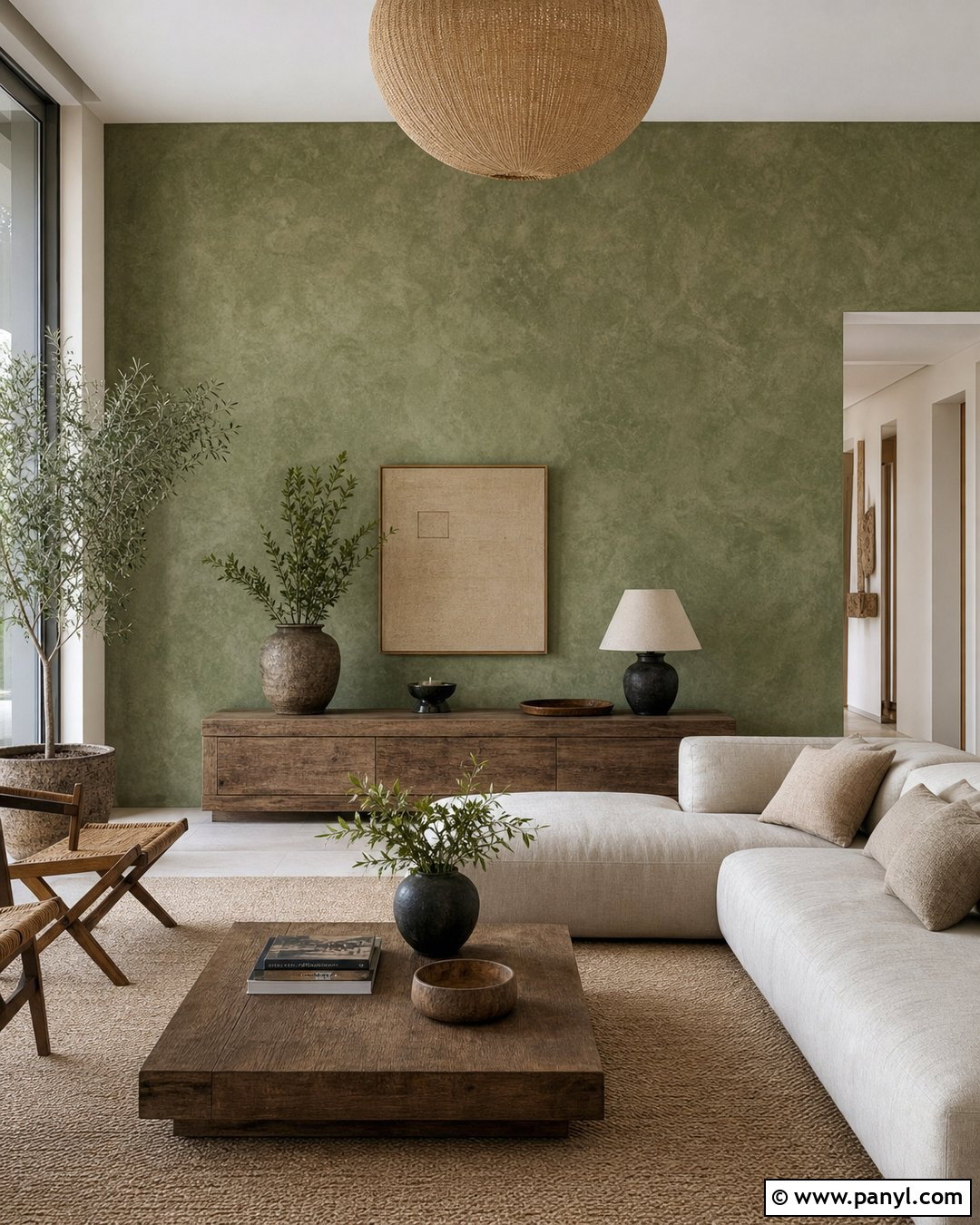 Green Limewash Accent Wall - 50 green accent wall ideas