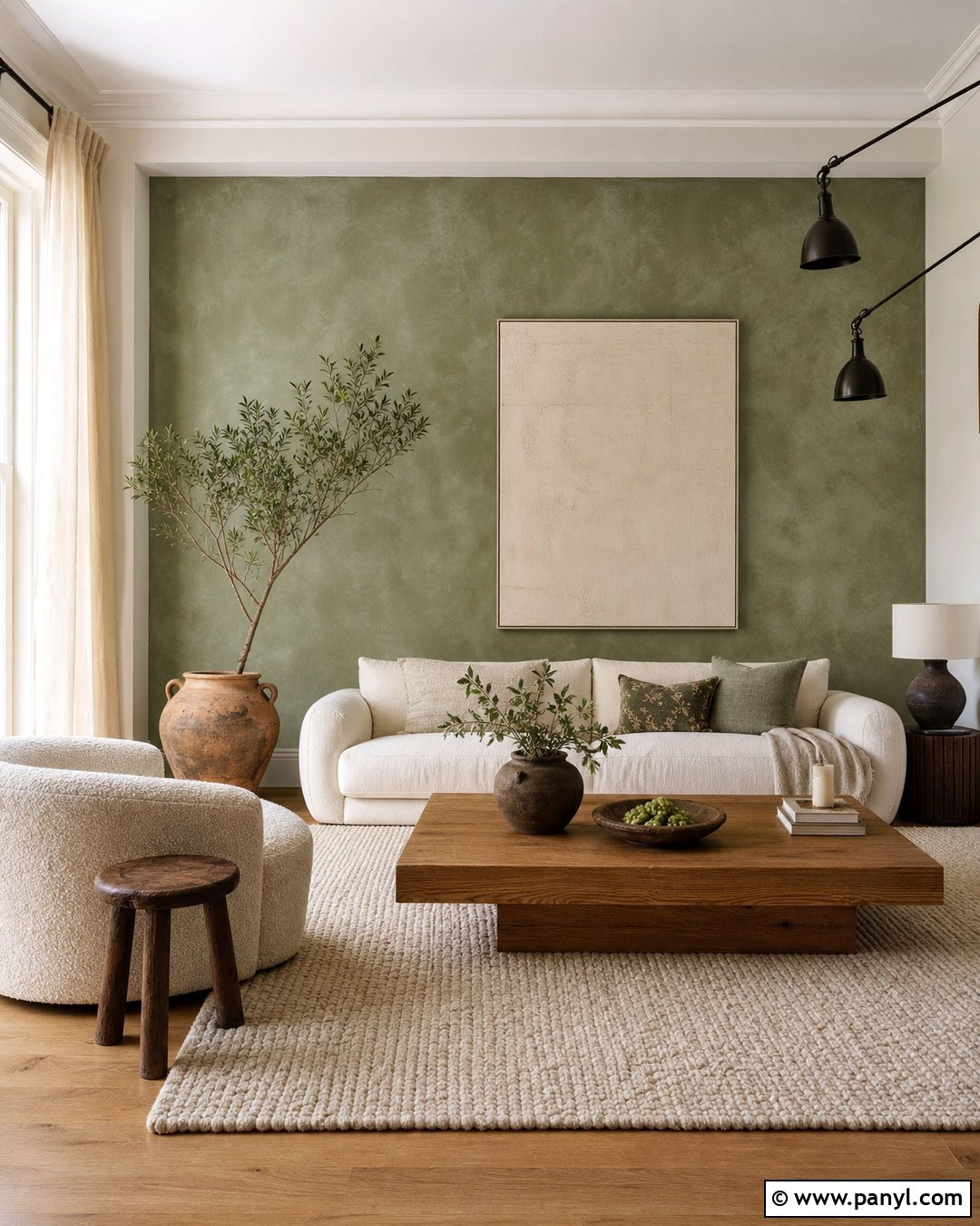 Green Limewash Accent Wall - 30 Accent Wall Green Ideas