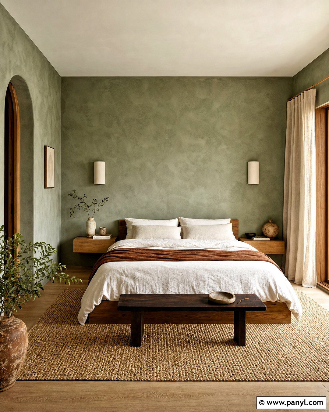 Green Limewash Bedroom Wall - 20 green wall interior design ideas