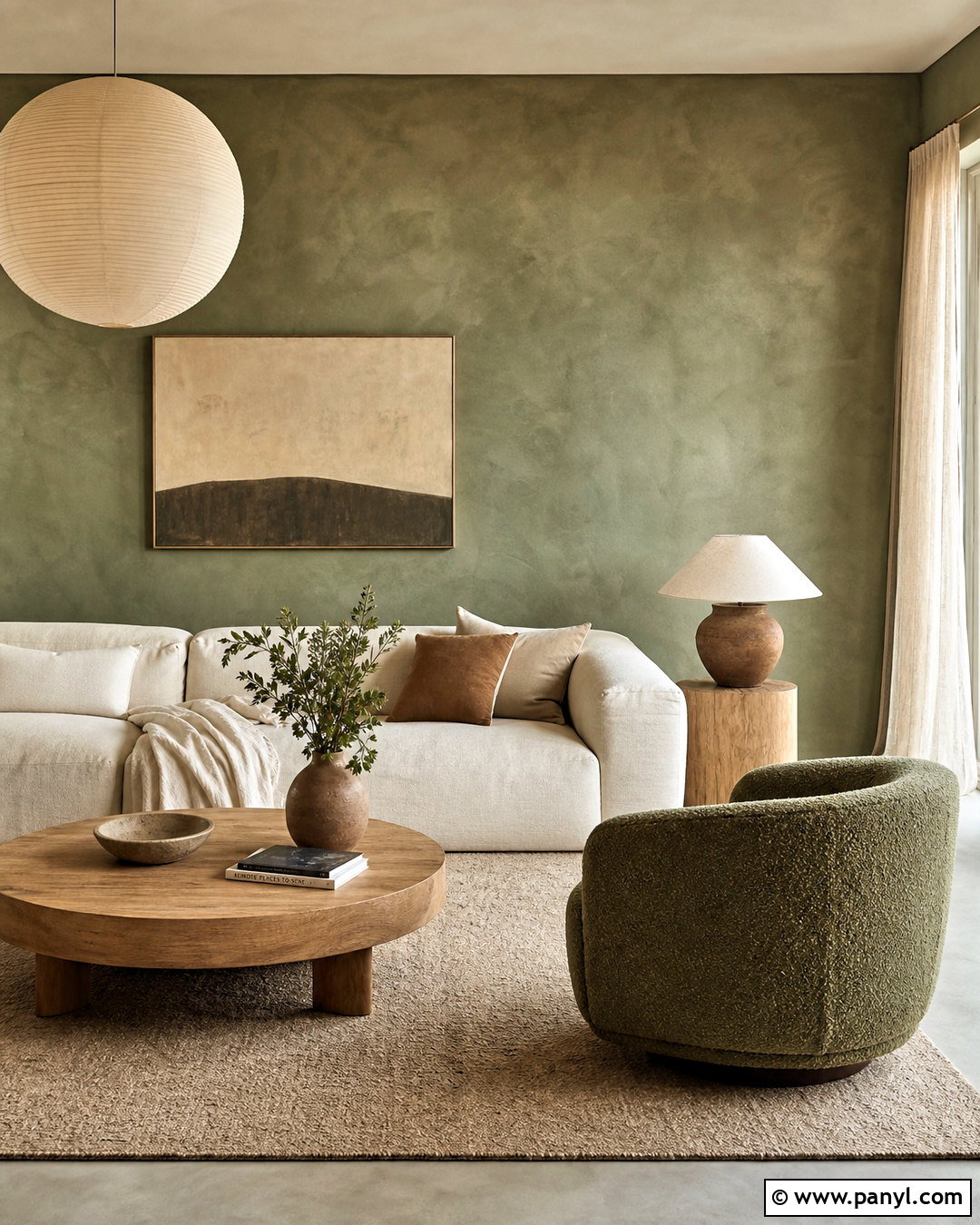 Green Limewash Living Room Walls - 20 green living room walls