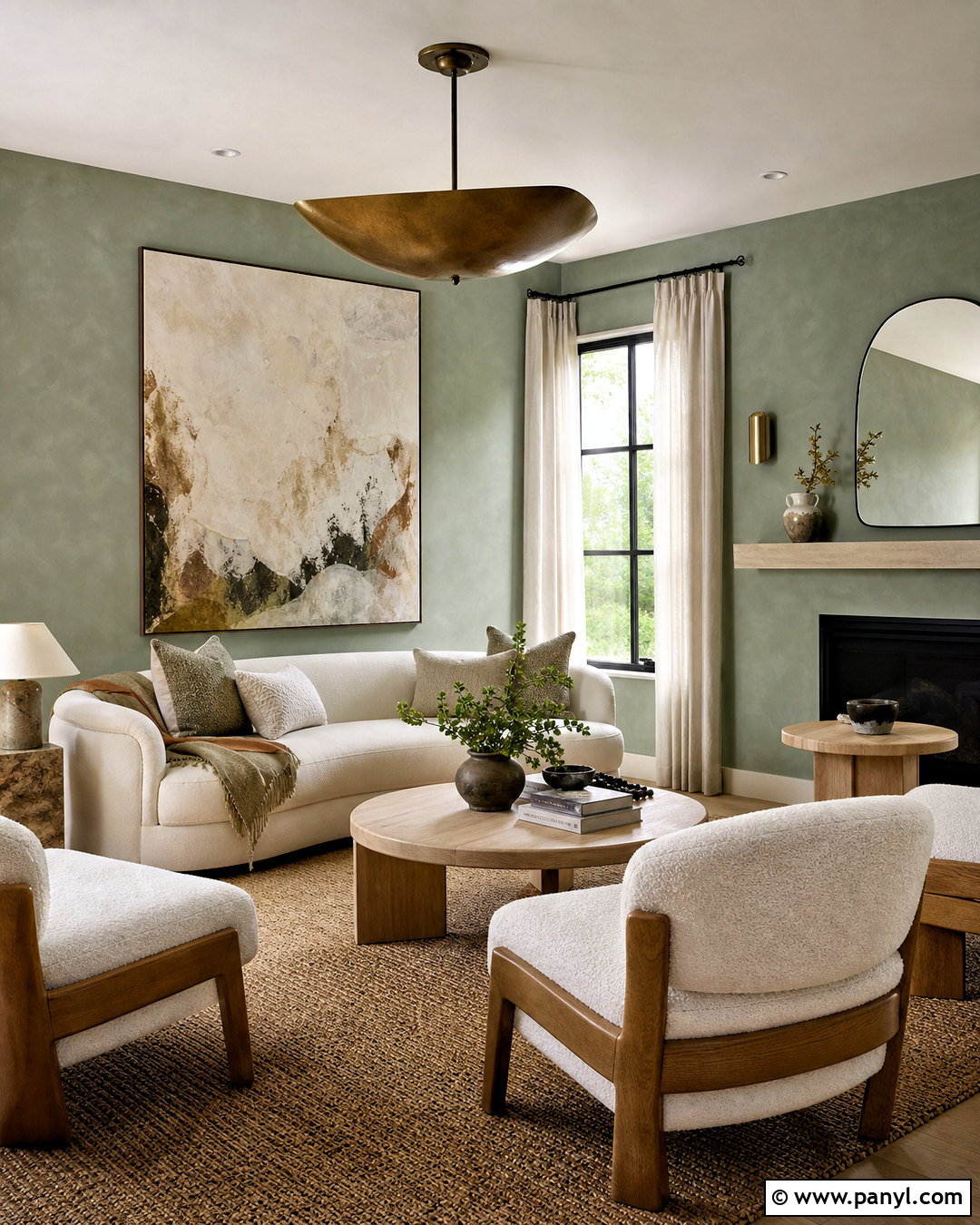 Green Limewash Living Room Walls - 20 green wall ideas