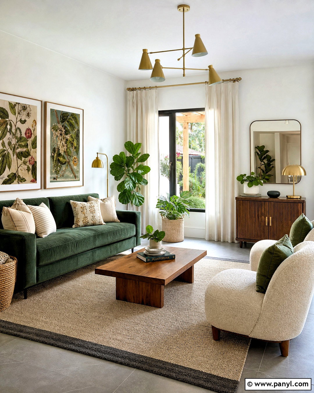 Green Living Room With Grey Floors - 20 white walls grey floor ideas