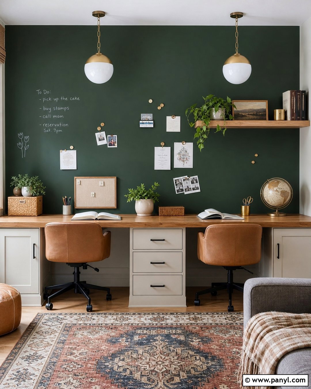 Green Magnetic Chalkboard Wall - 20 Chalkboard Painted Wall Ideas