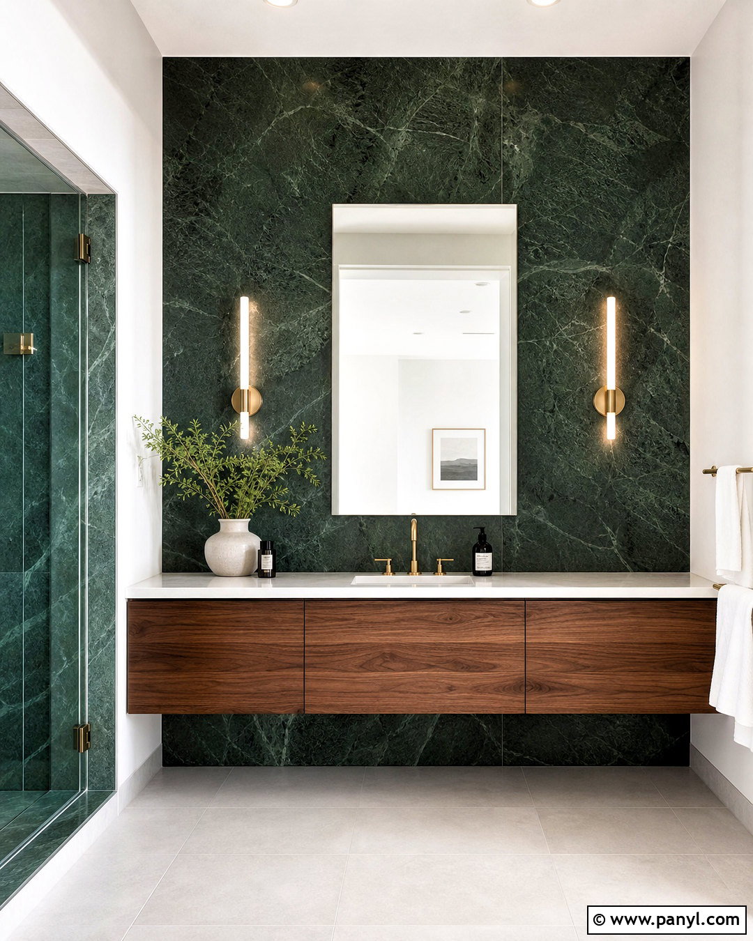Green Marble Bathroom - 20 green accent bathroom ideas