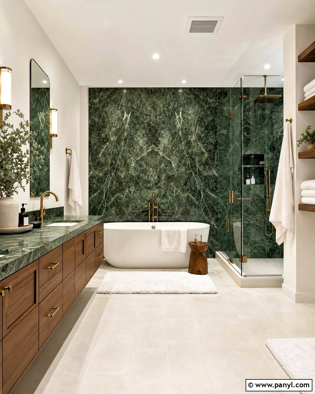 Green Marble Bathroom - 20 green bathroom inspiration ideas