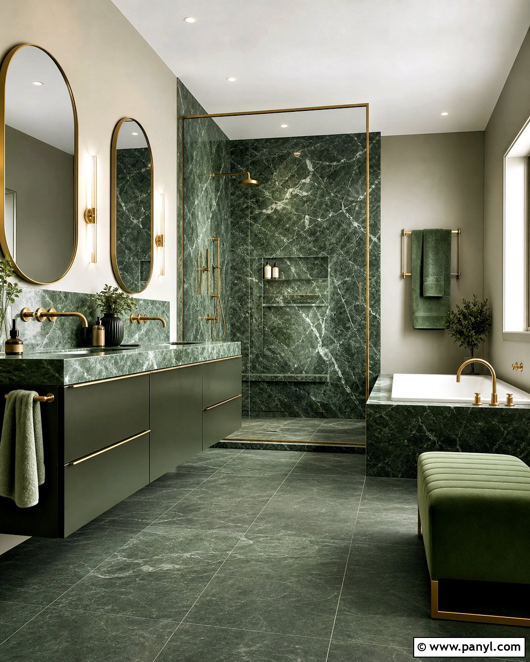 Green Marble Bathroom - 20 all green bathroom ideas