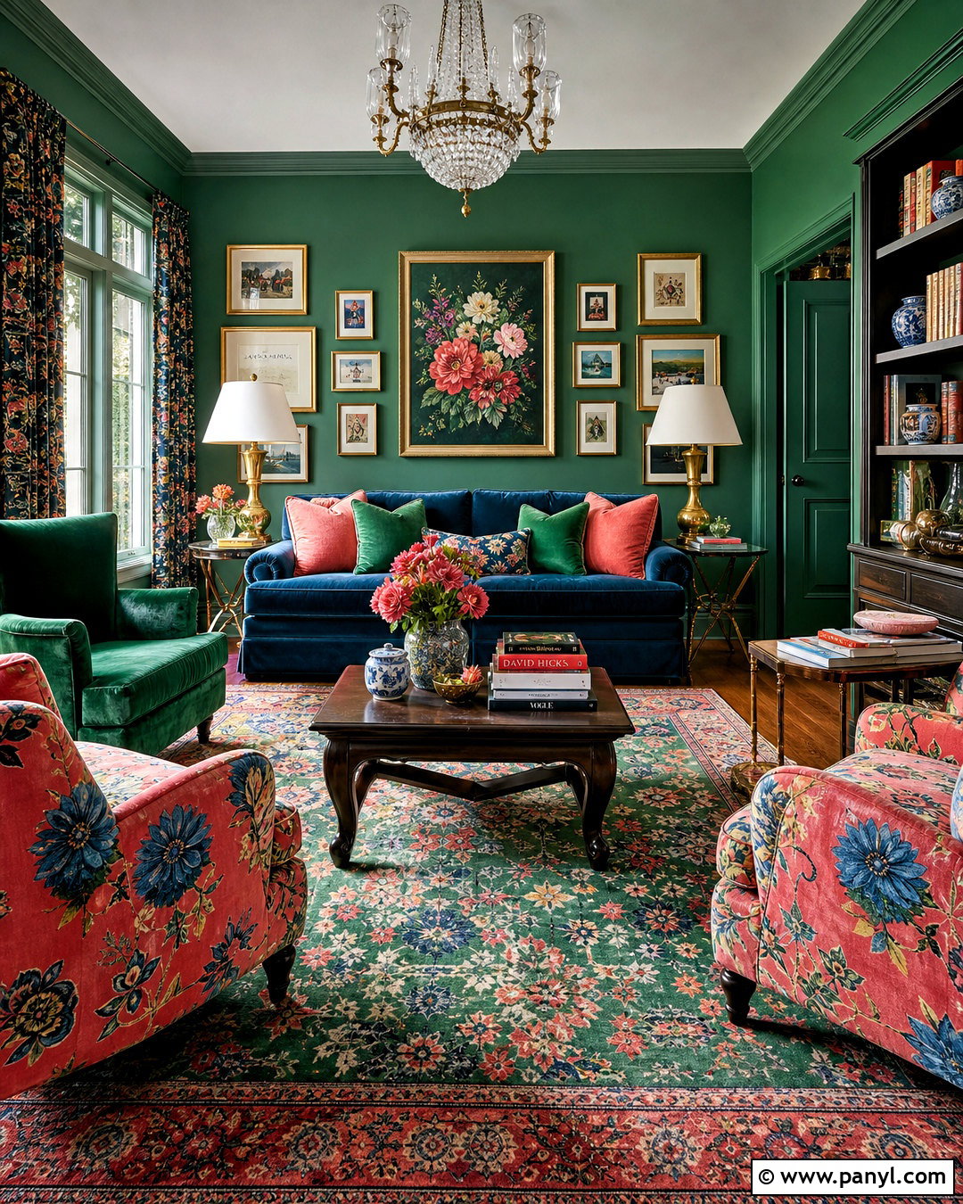 Green Maximalist Living Room - 20 green color room ideas