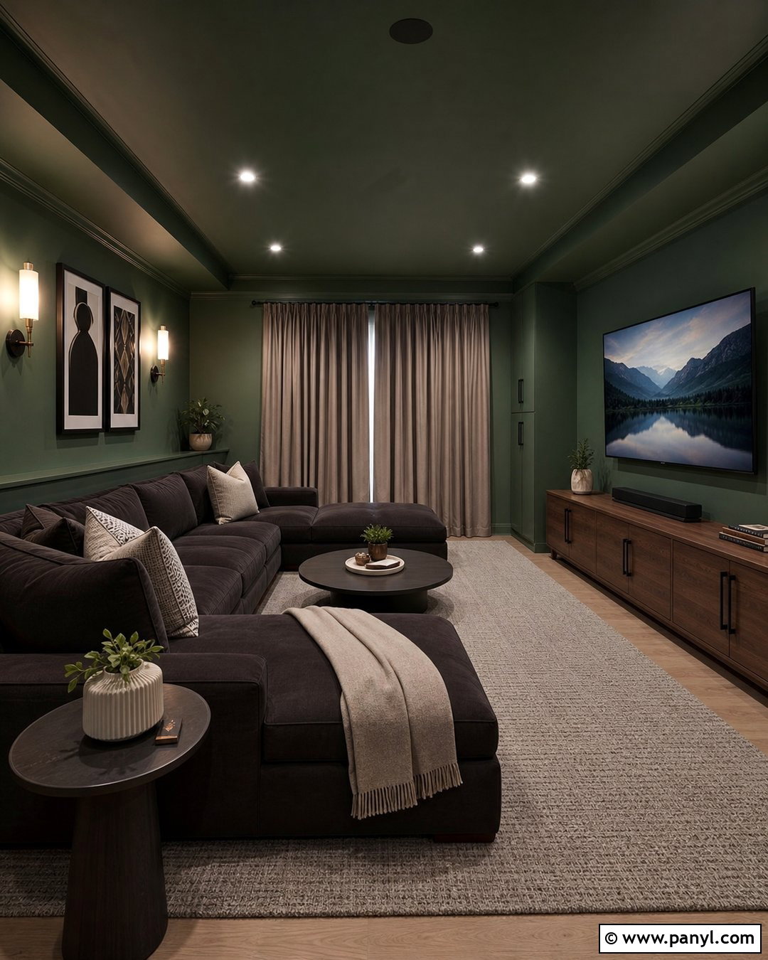 Green Media Room Walls - 30 Room Green Walls