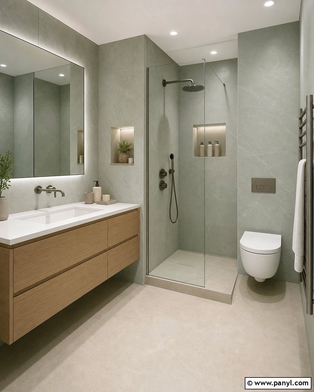 Green Minimalist Bathroom Walls - 35 Green Bathroom Walls