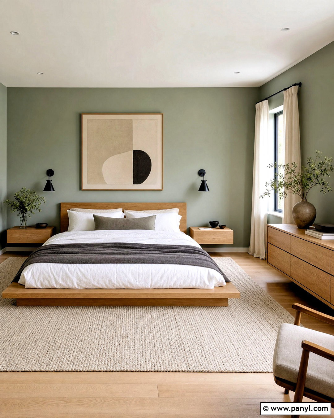 Green Minimalist Bedroom - 20 green interior design ideas