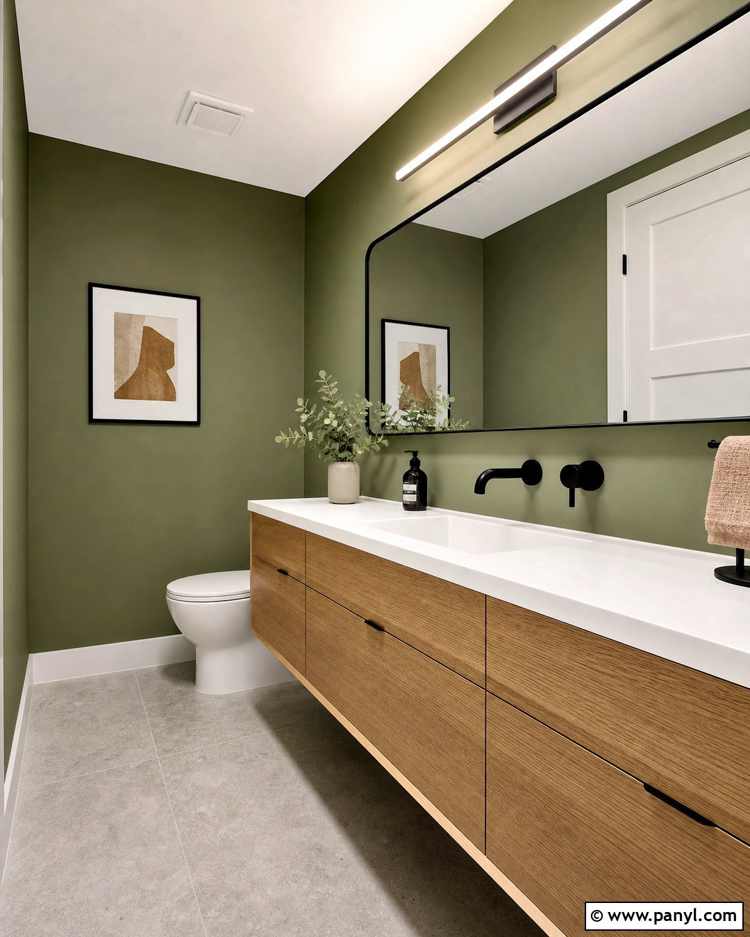 Green Modern Half Bathroom - 20 green half bathroom ideas