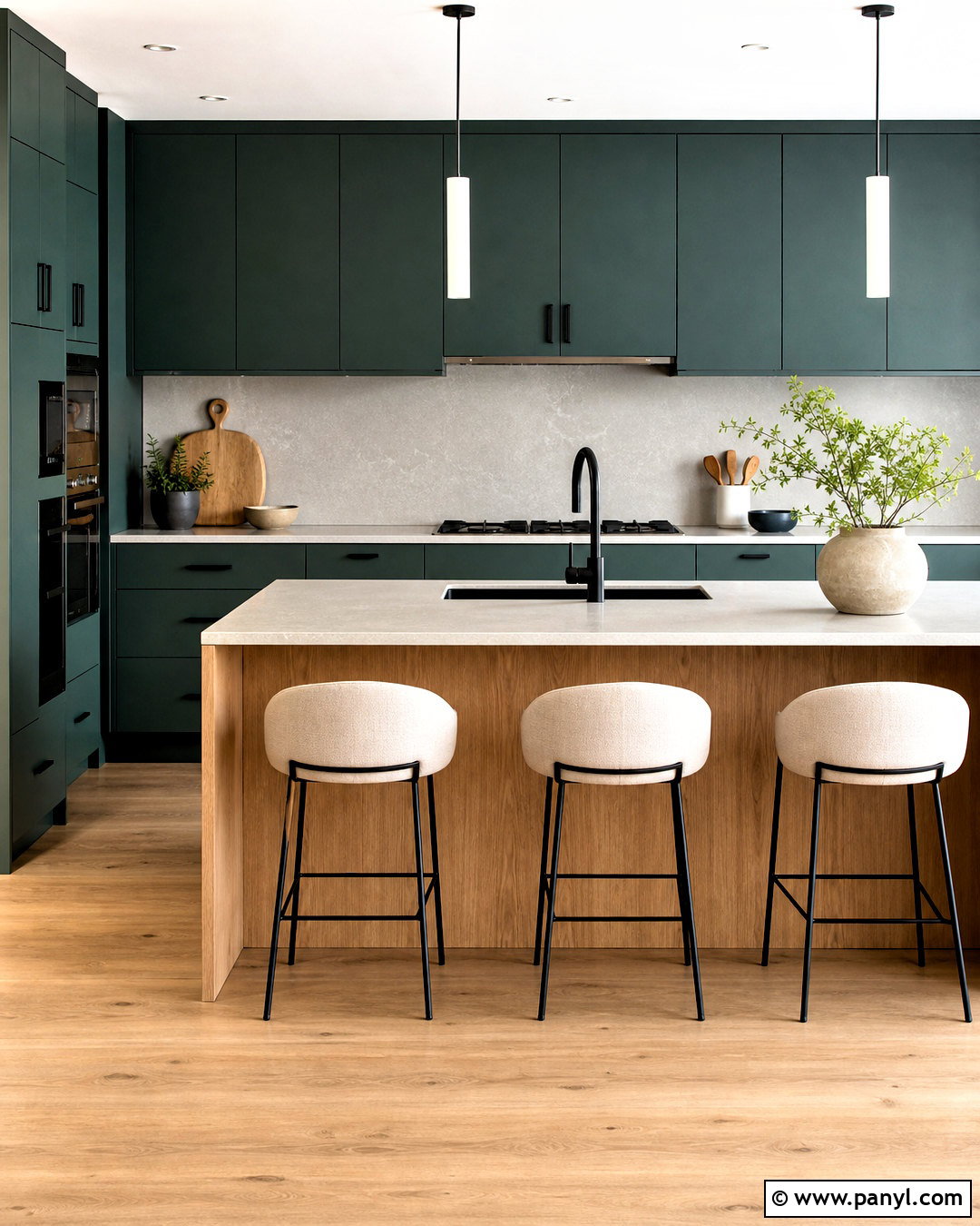 Green Modern Kitchen - 20 green room design ideas