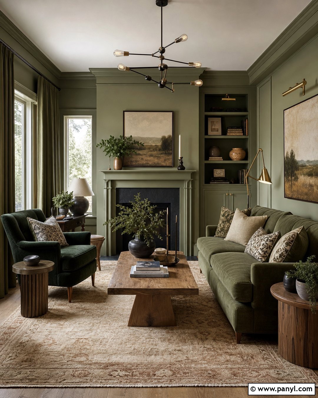 Green Monochromatic Room Walls - 30 Room Green Walls
