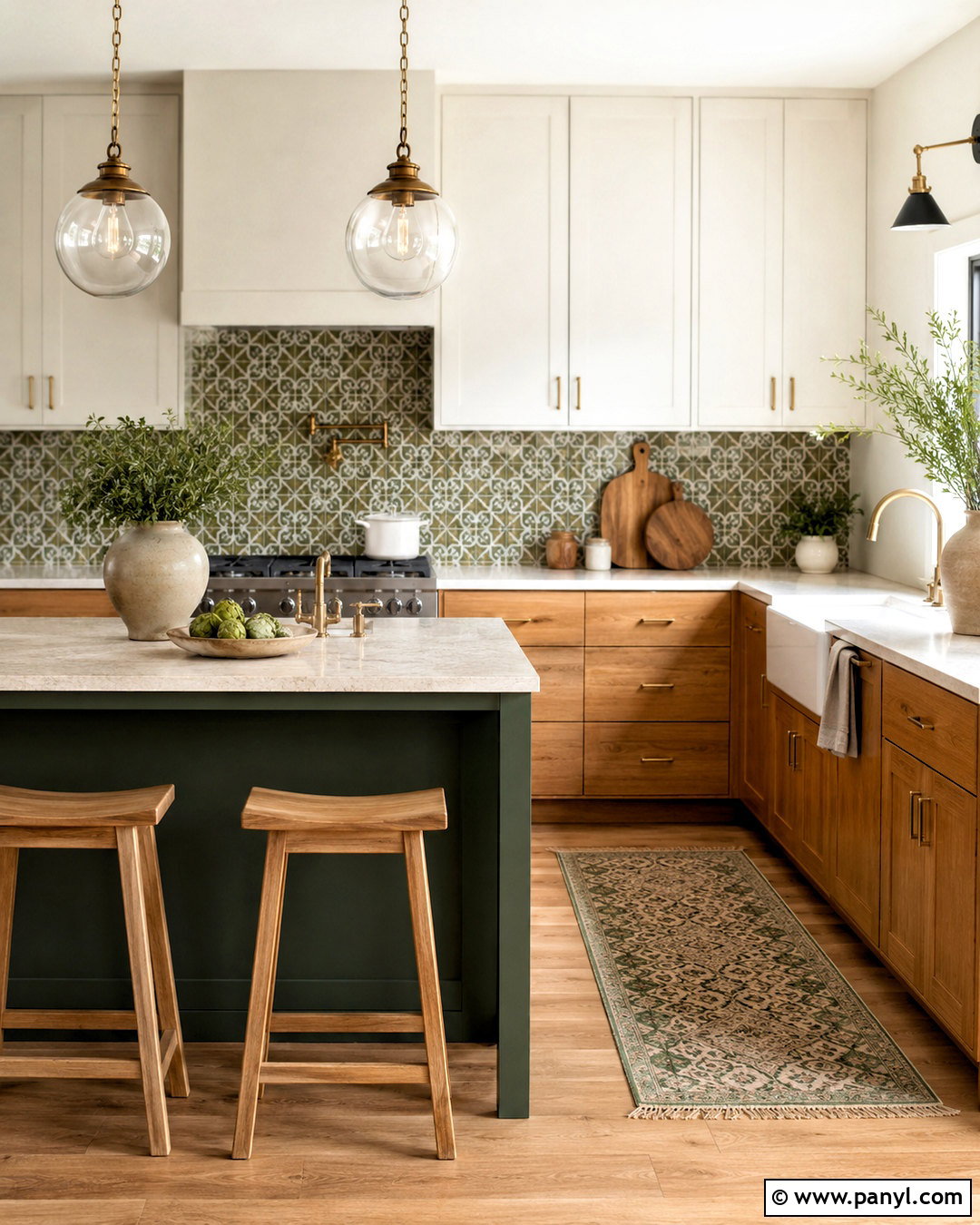 Green Moroccan Print Kitchen - 20 moroccan print ideas