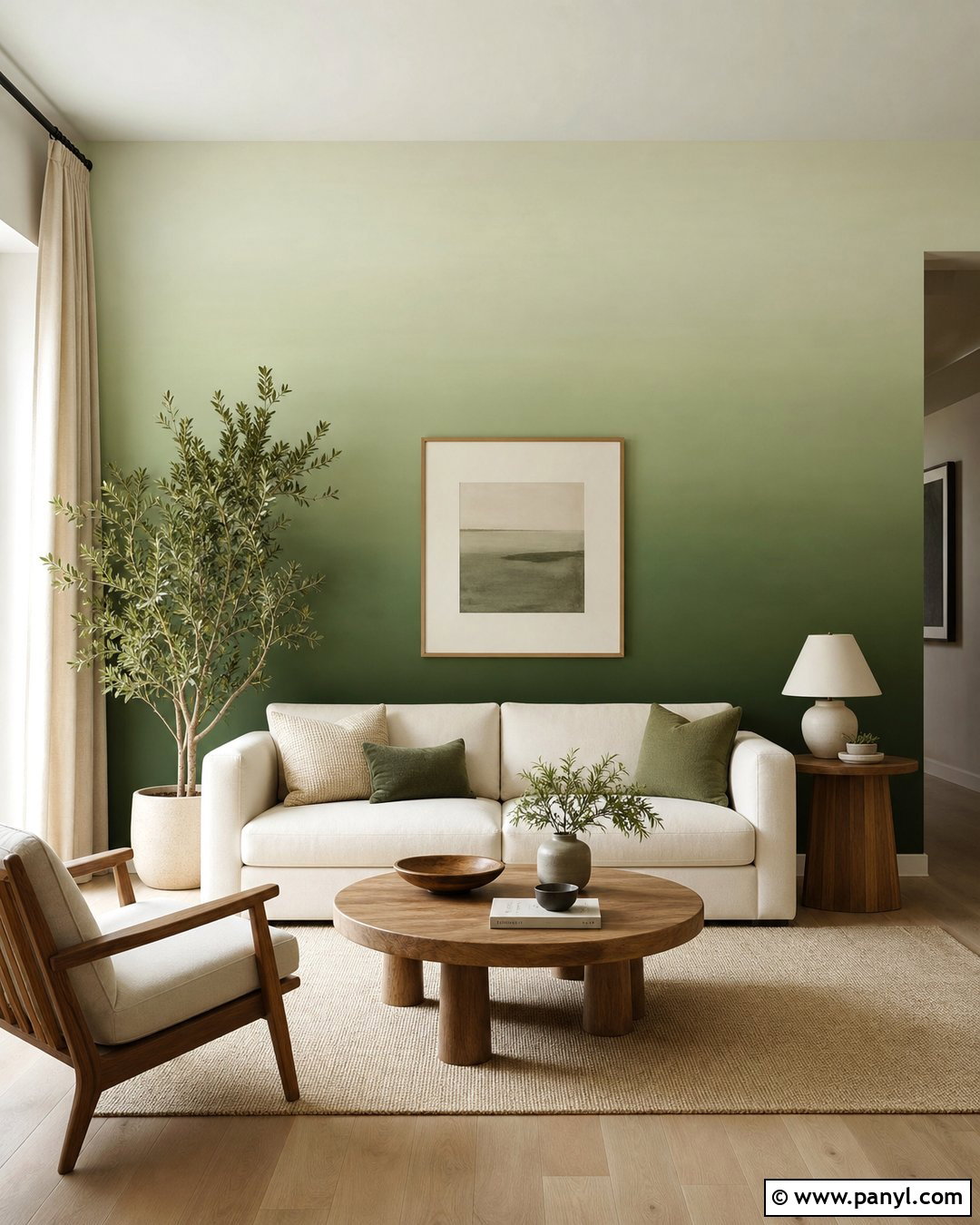 Green Ombre Accent Wall - 35 green accent walls