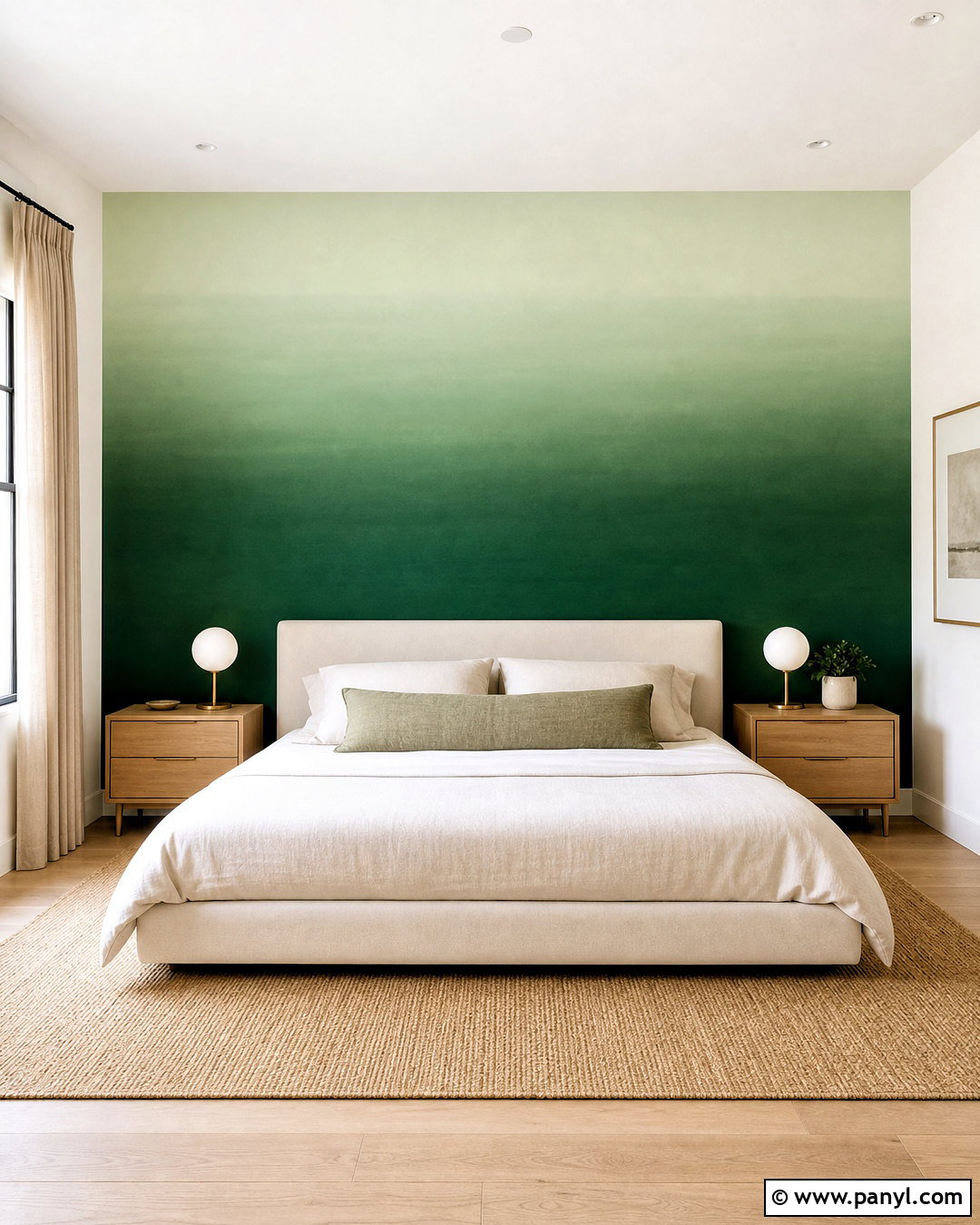 Green Ombre Wall - 20 green statement wall ideas