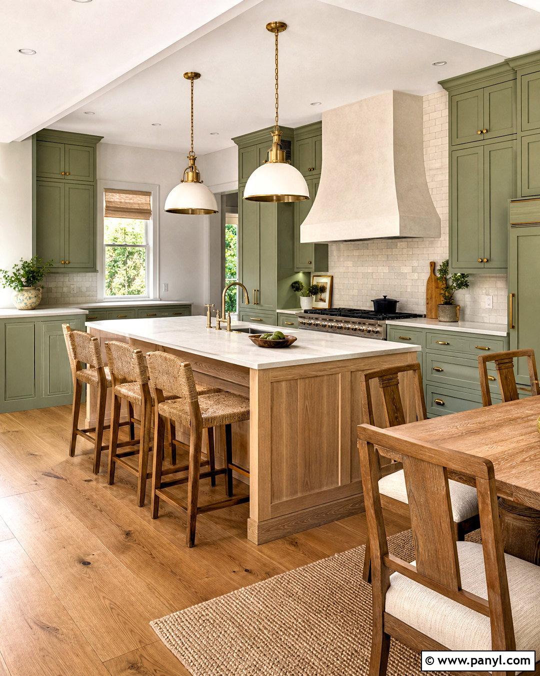 Green Open Kitchen - 20 open kitchen design ideas