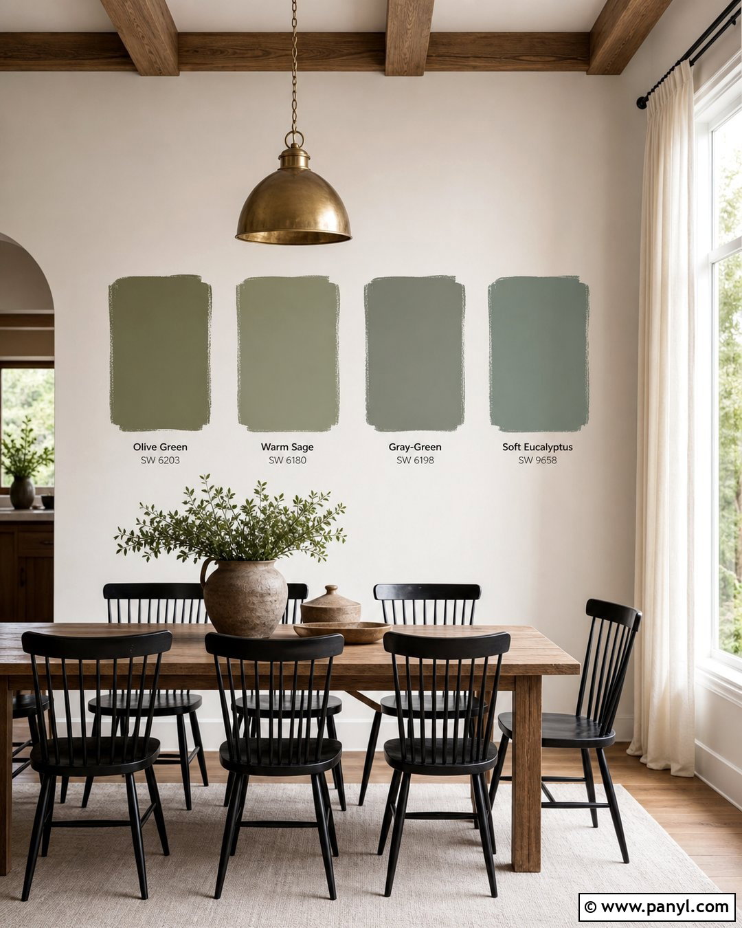 Green Paint Samples In Dining Room - 25 Paint Samples On Wall Ideas