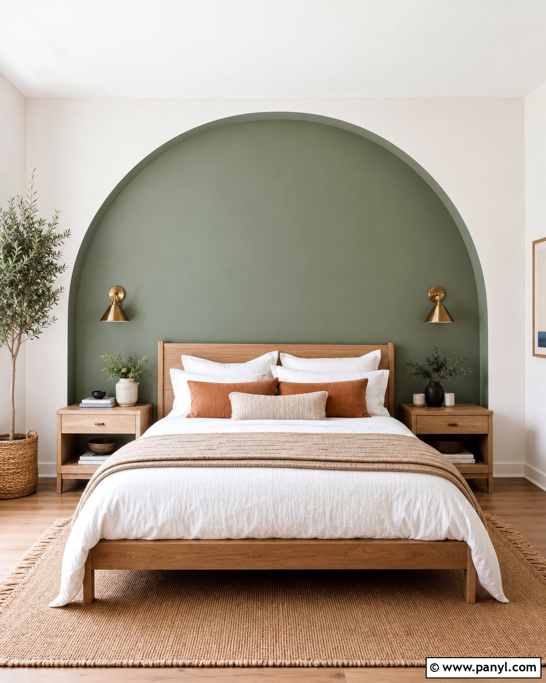 Green Painted Arch Accent Wall - 30 Accent Wall Green Ideas