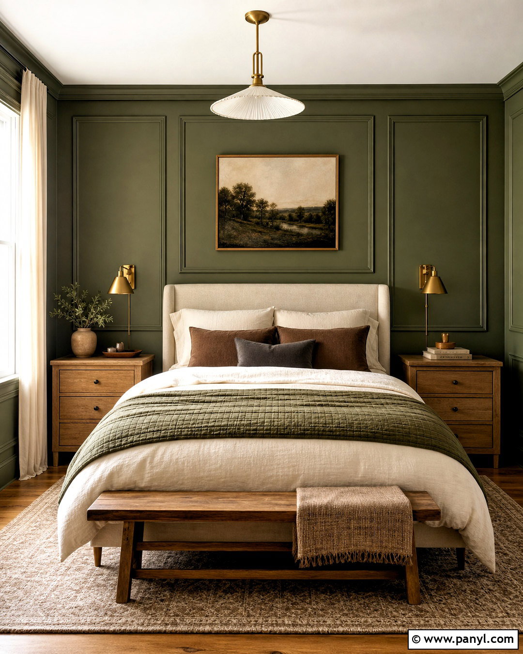 Green Paneled Bedroom Wall - 20 green wall ideas
