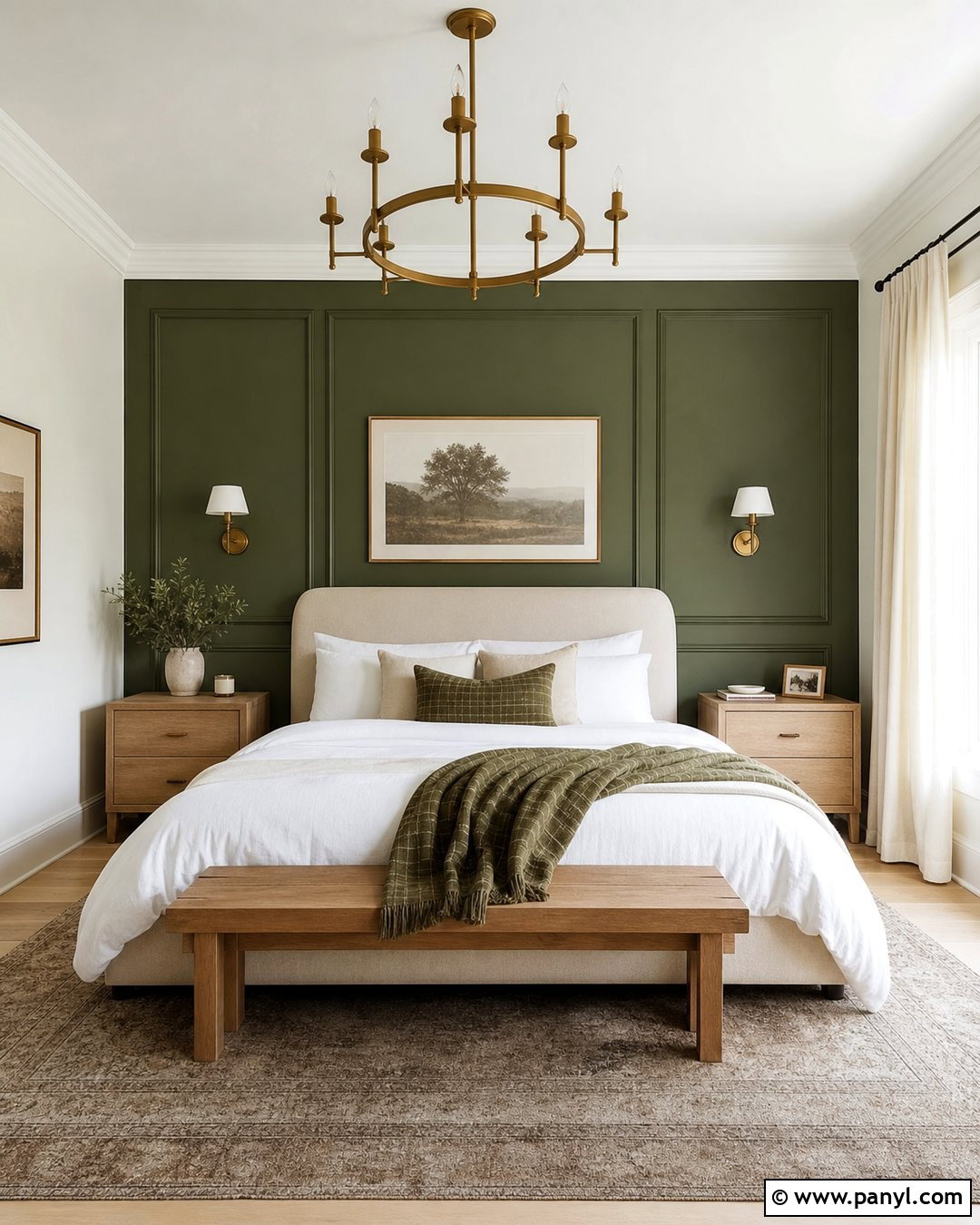 Green Paneled Bedroom Wall - 35 green wall interior ideas
