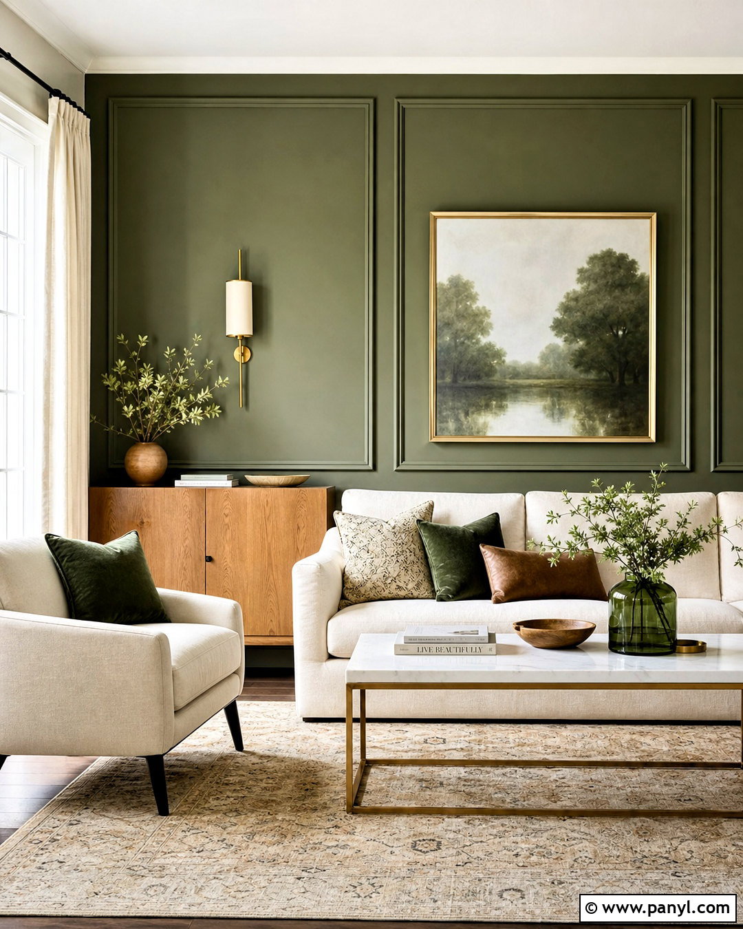 Green Paneled Living Room Walls - 20 green living room walls