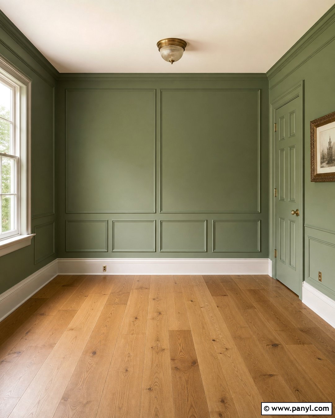 Green Paneled Walls With Oak Floors - 20 Empty Room With Green Walls