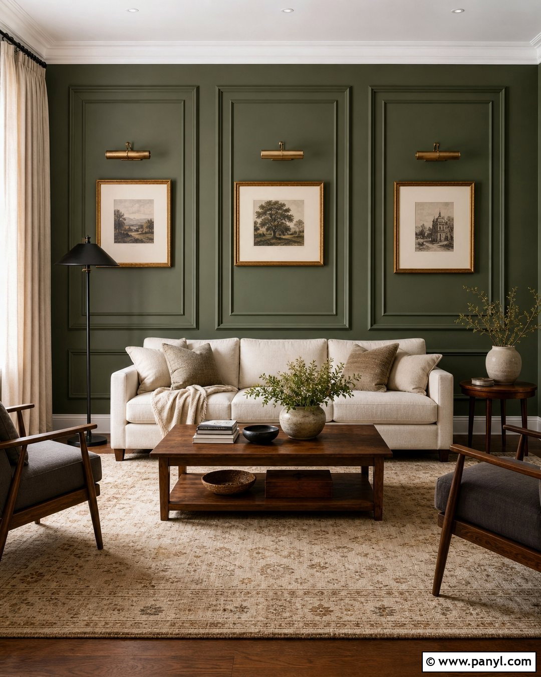 Green Paneled Walls - 45 green painted walls