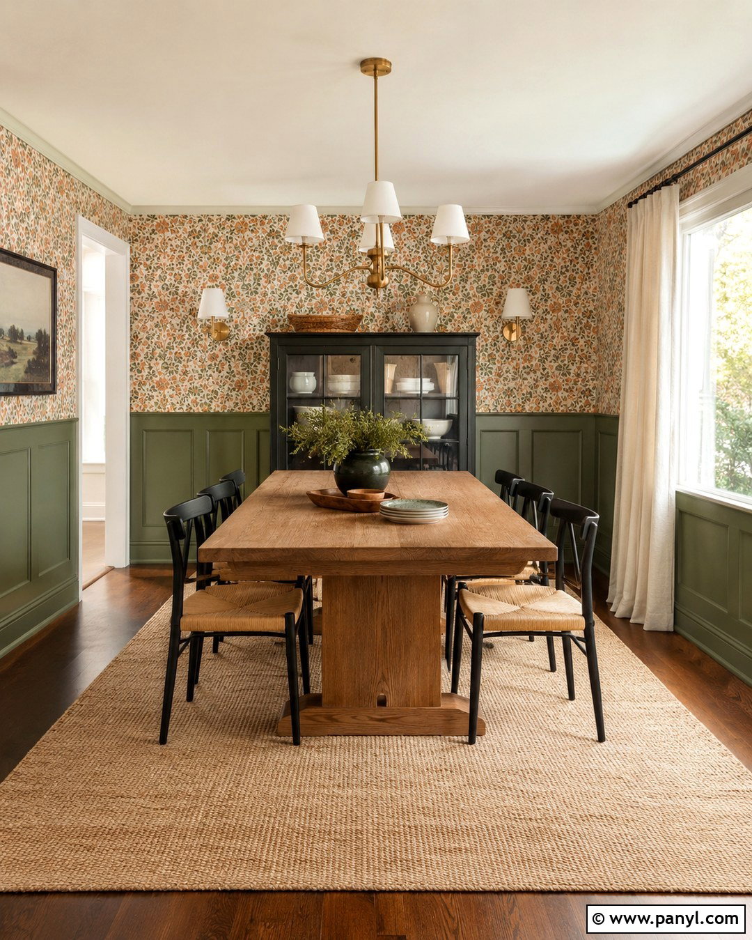 Green Paneling With Orange Wallpaper - 20 Orange And Green Accent Wall Ideas