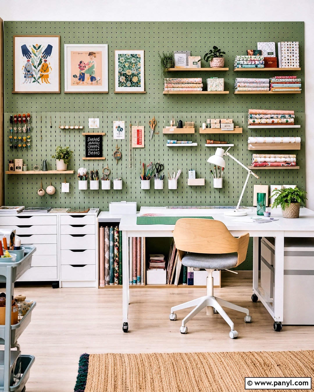 Green Pegboard Wall For A Craft Room - 20 green wall decor ideas