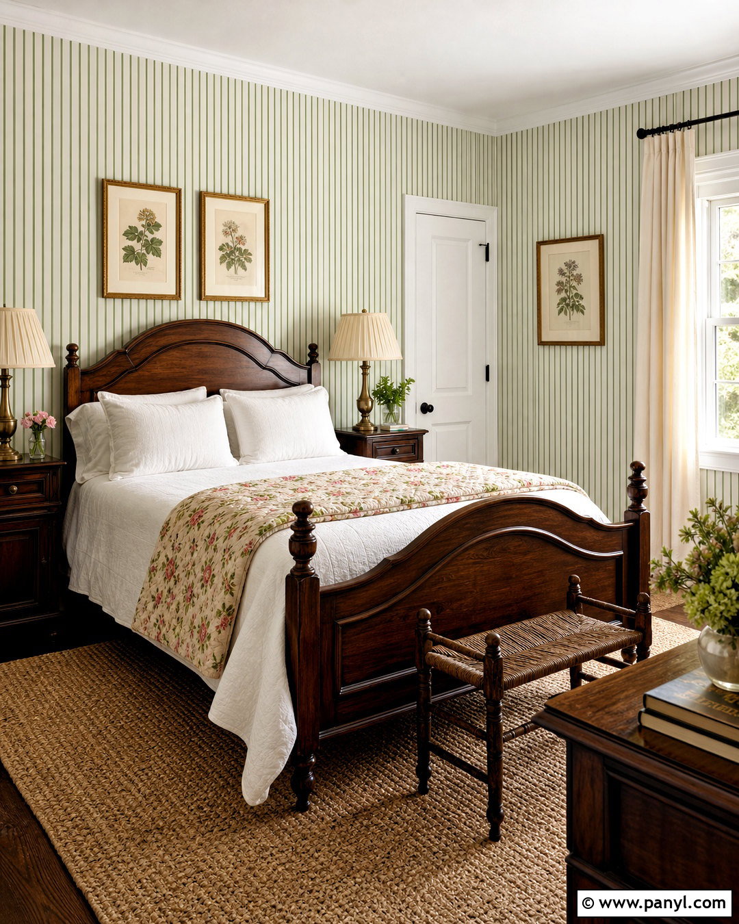 Green Pinstripe Bedroom Walls - 20 striped bedroom walls