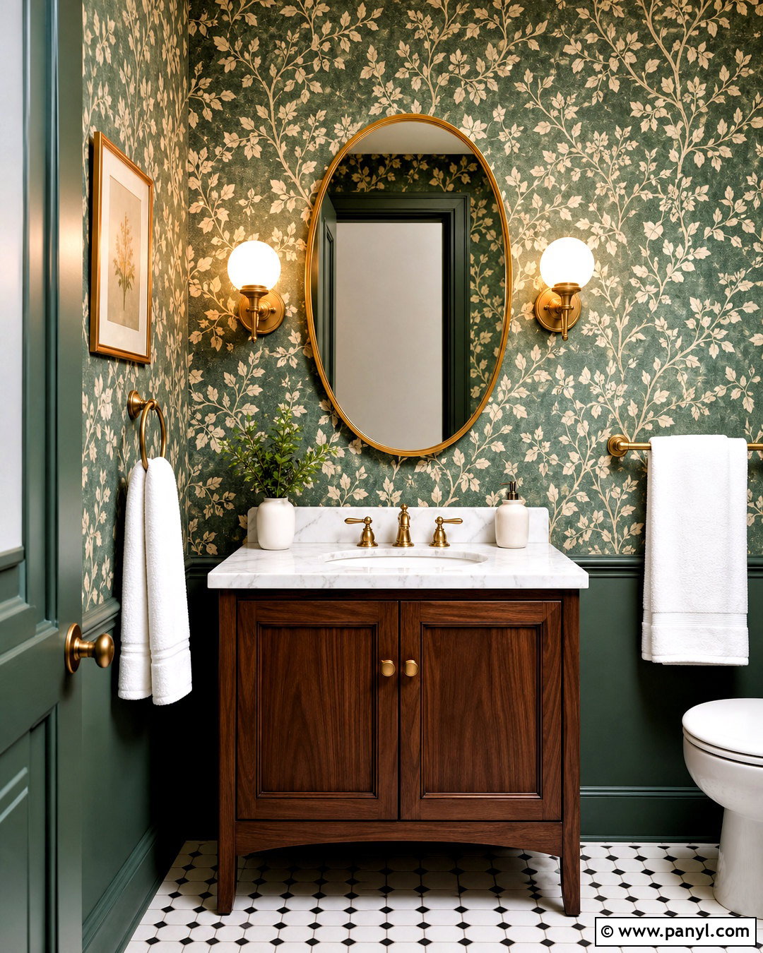 Green Powder Room - 20 green room design ideas