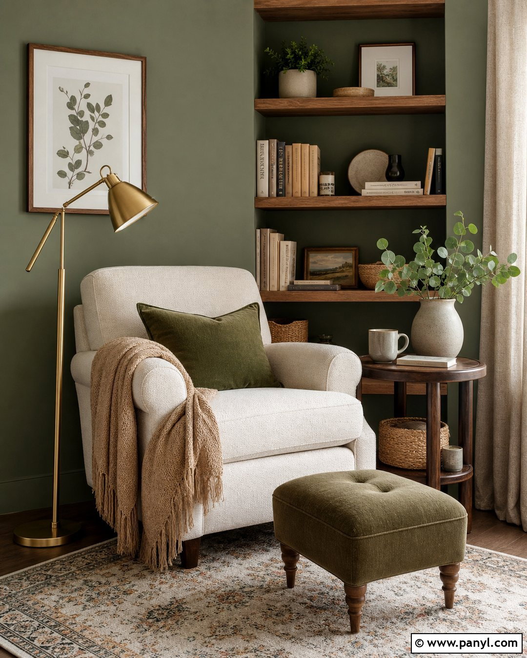 Green Reading Nook Walls - 45 green painted walls