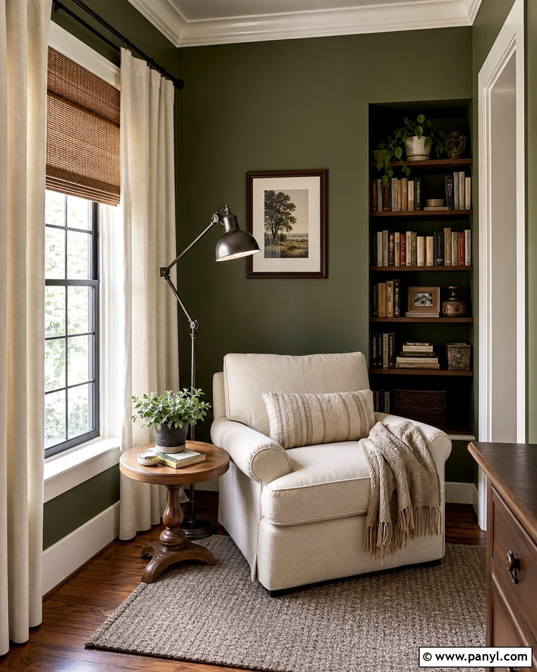Green Reading Nook Walls - 30 Room Green Walls