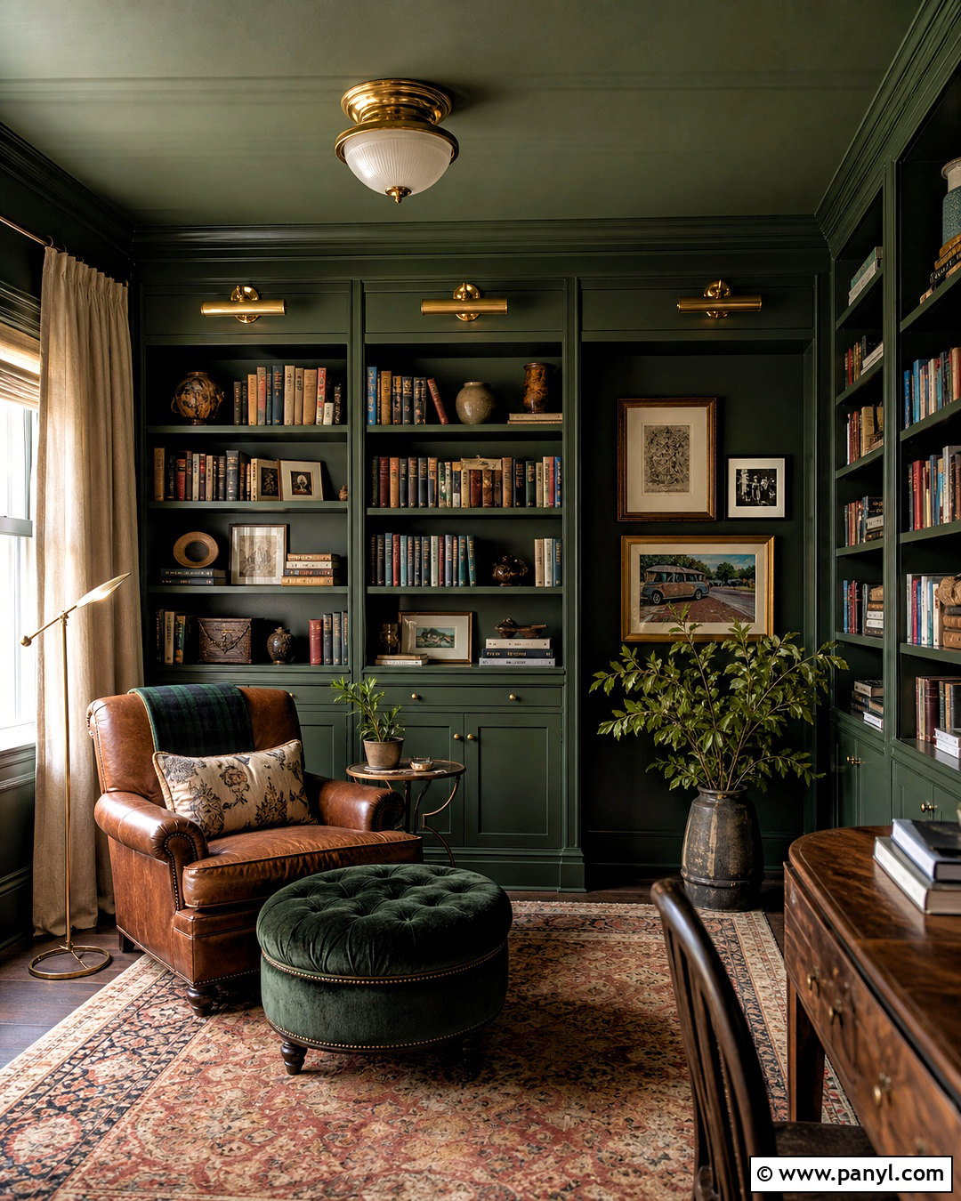 Green Reading Room - 20 green rooms ideas