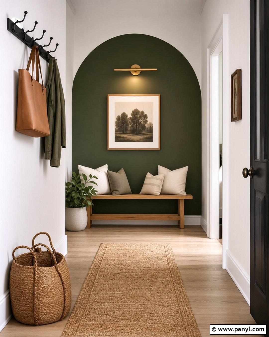 Green Round Accent Wall Hallway - 20 Round Accent Wall Paint Ideas
