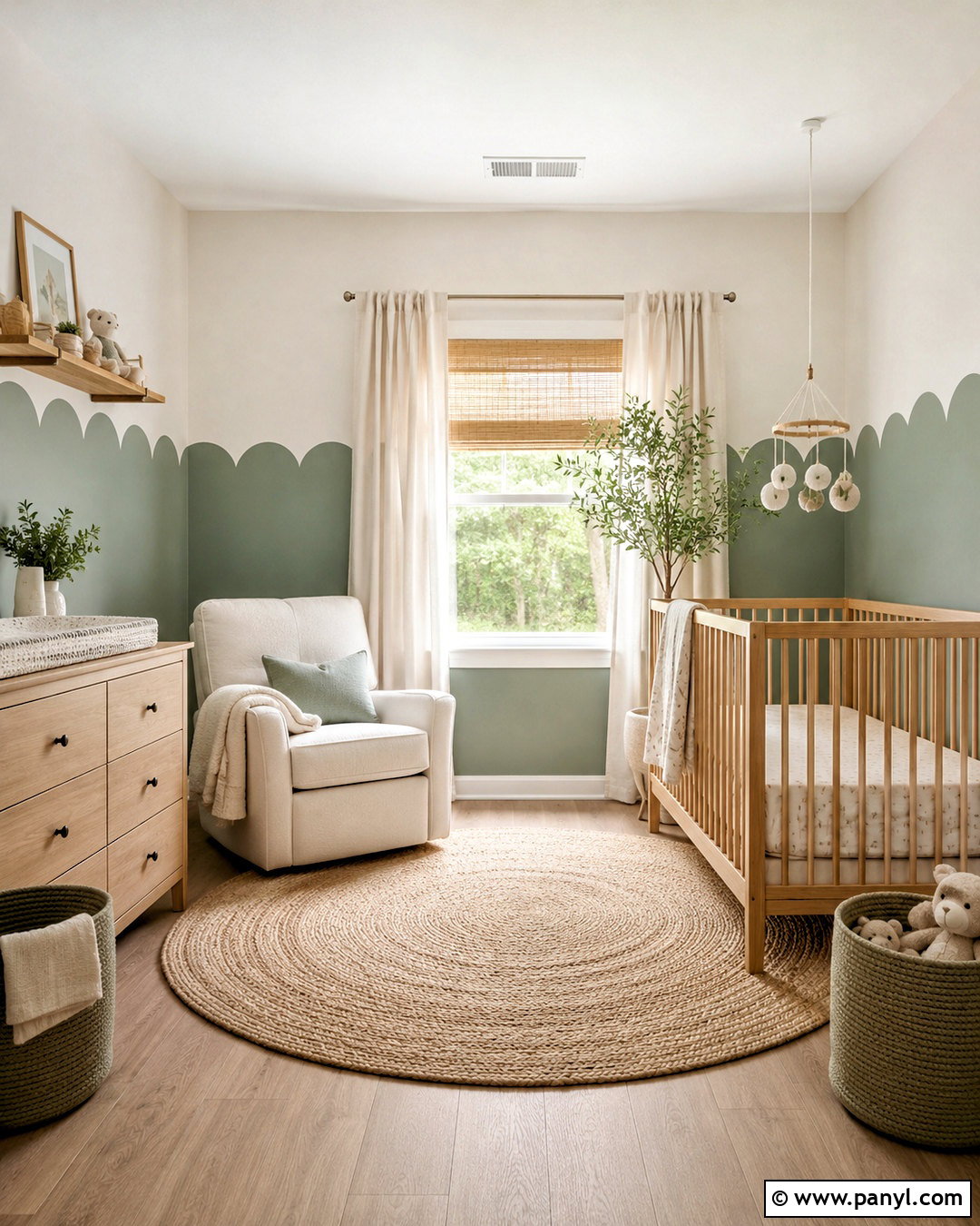 Green Scalloped Color Block Wall - 20 colour block walls