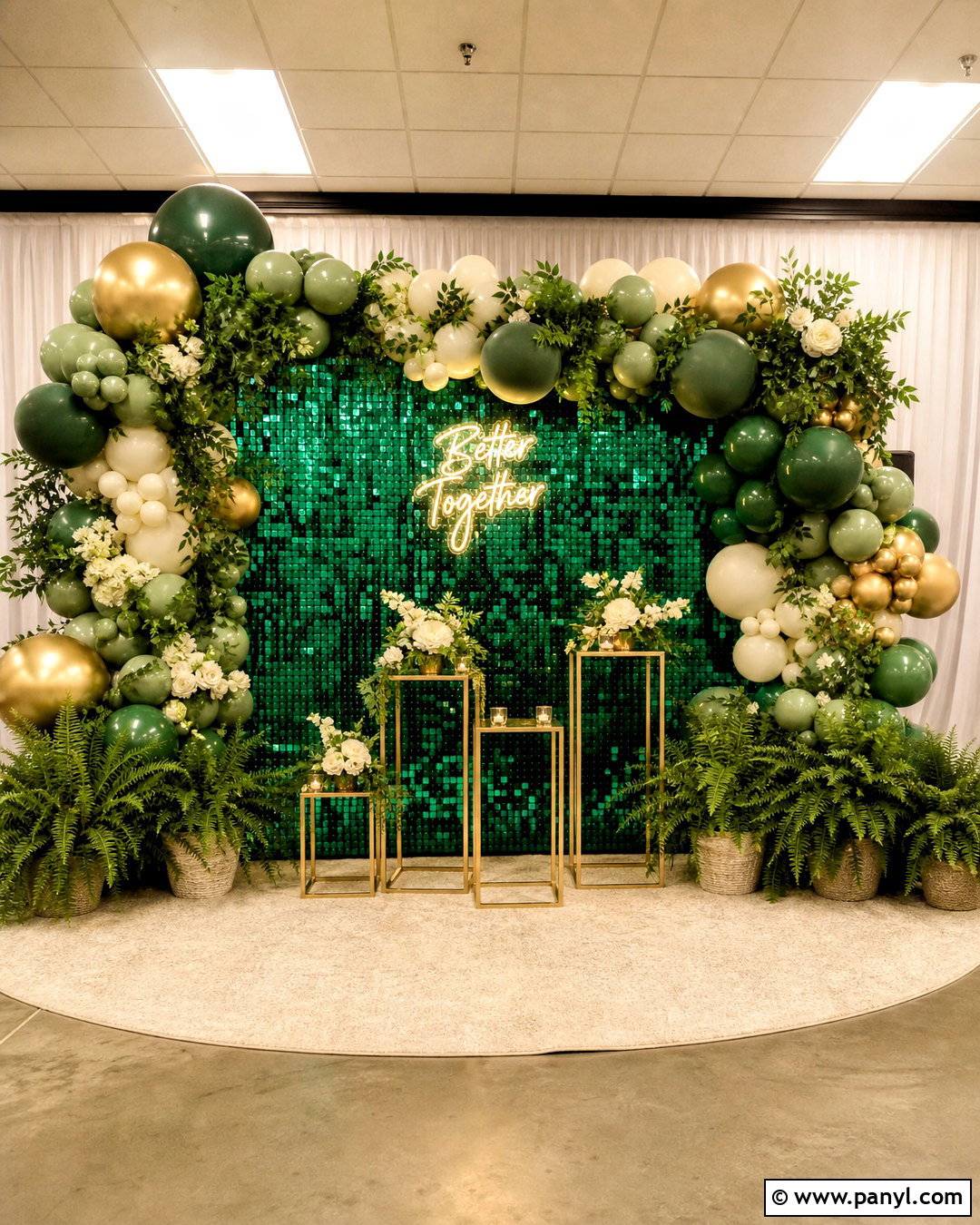 Green Shimmer Wall Backdrop - 20 shimmer wall backdrop ideas