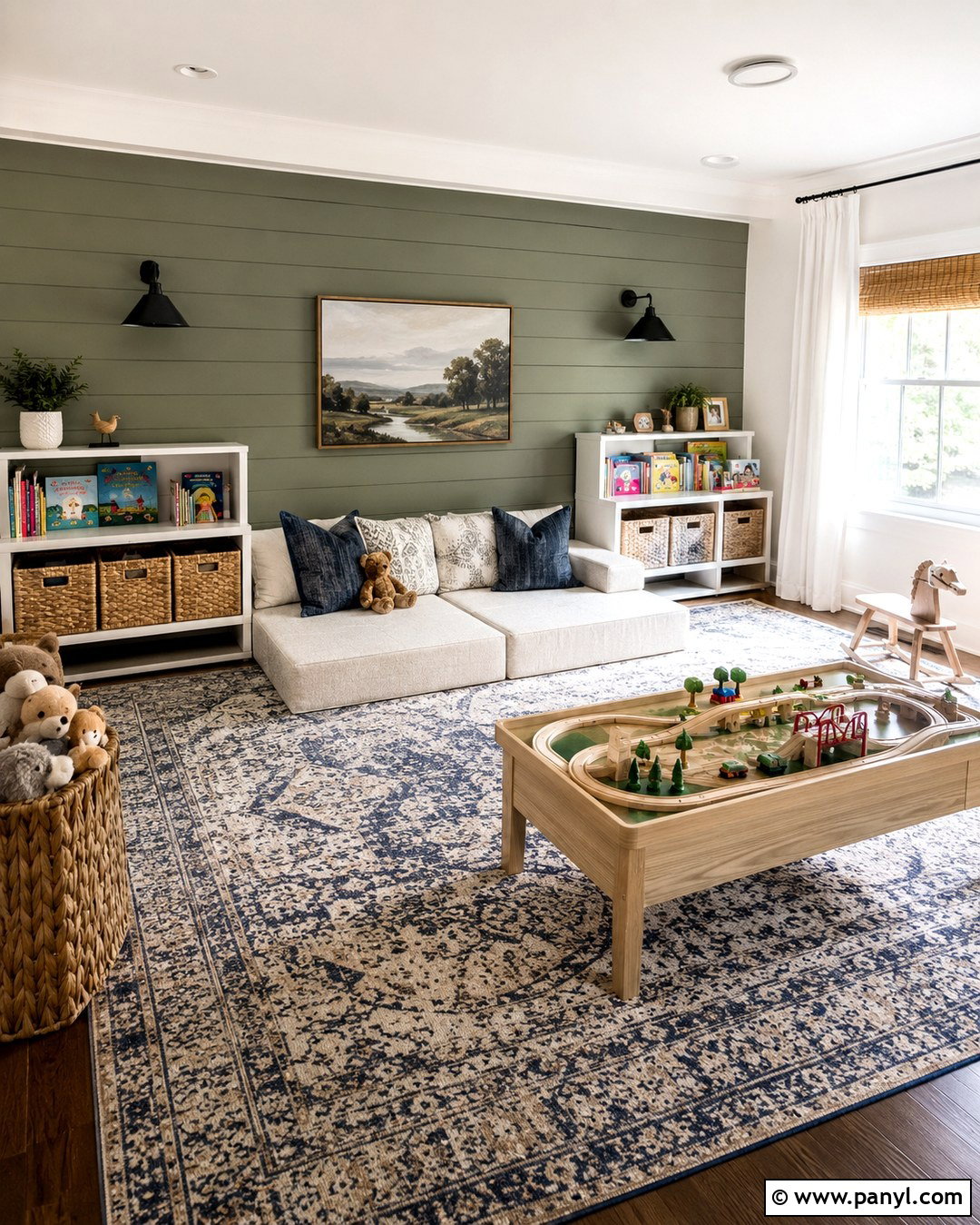 Green Shiplap Accent Wall Playroom - 20 Green Accent Wall Playroom Ideas
