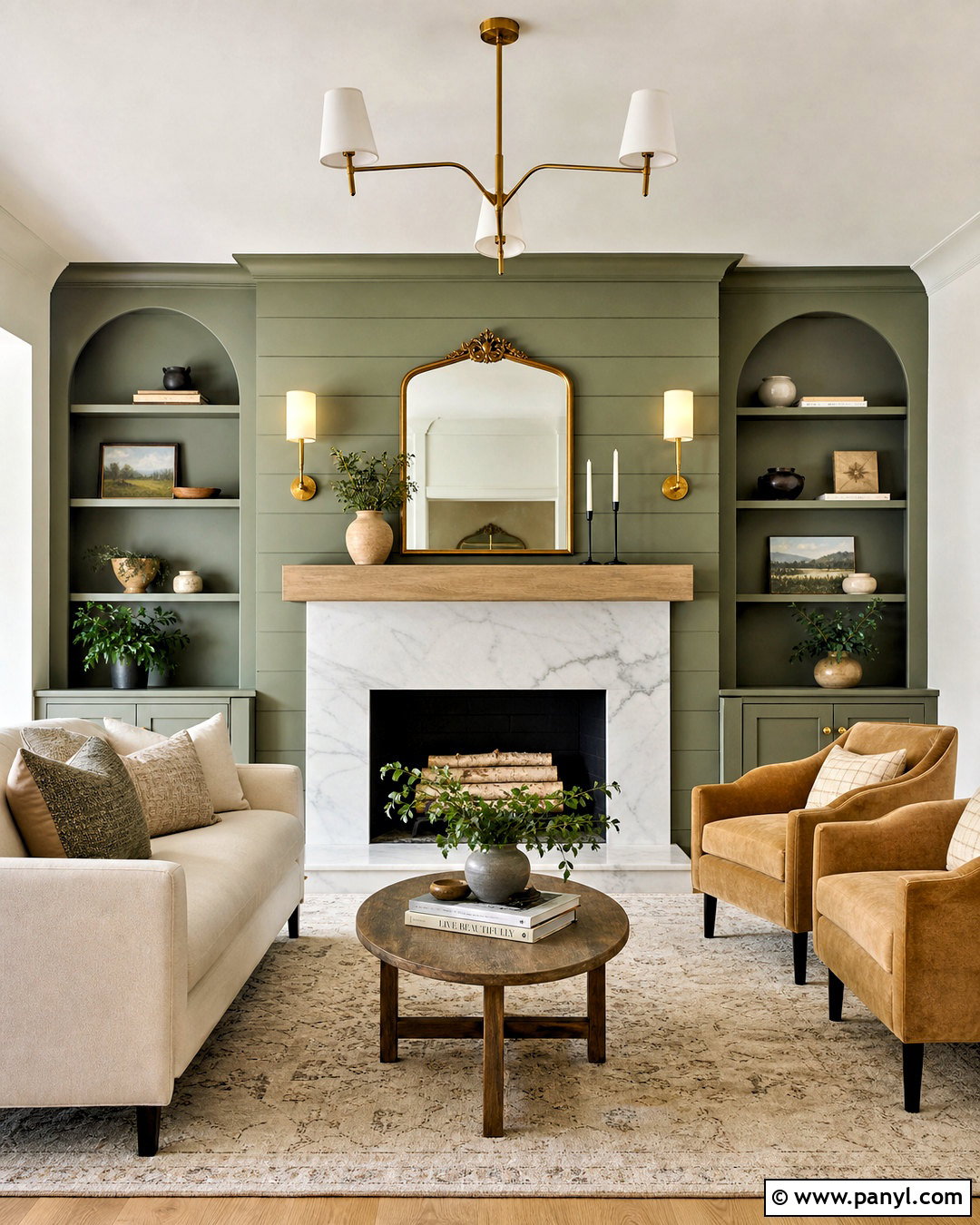 Green Shiplap Fireplace With Marble Surround - 20 green shiplap fireplace ideas