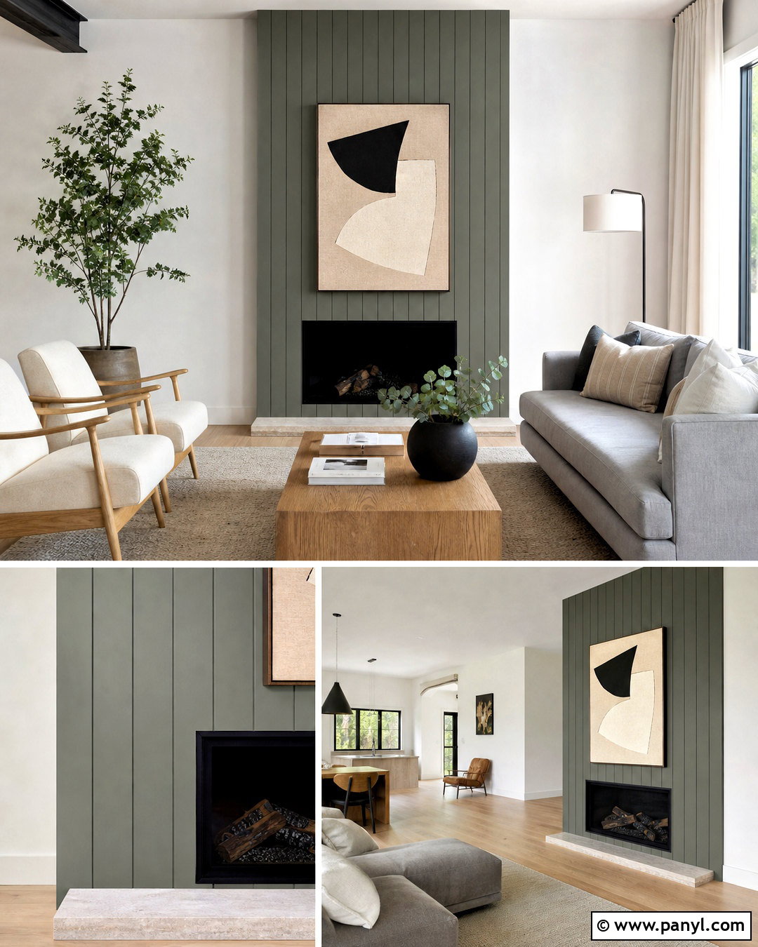 Green Shiplap Fireplace Without A Mantel - 20 green shiplap fireplace ideas