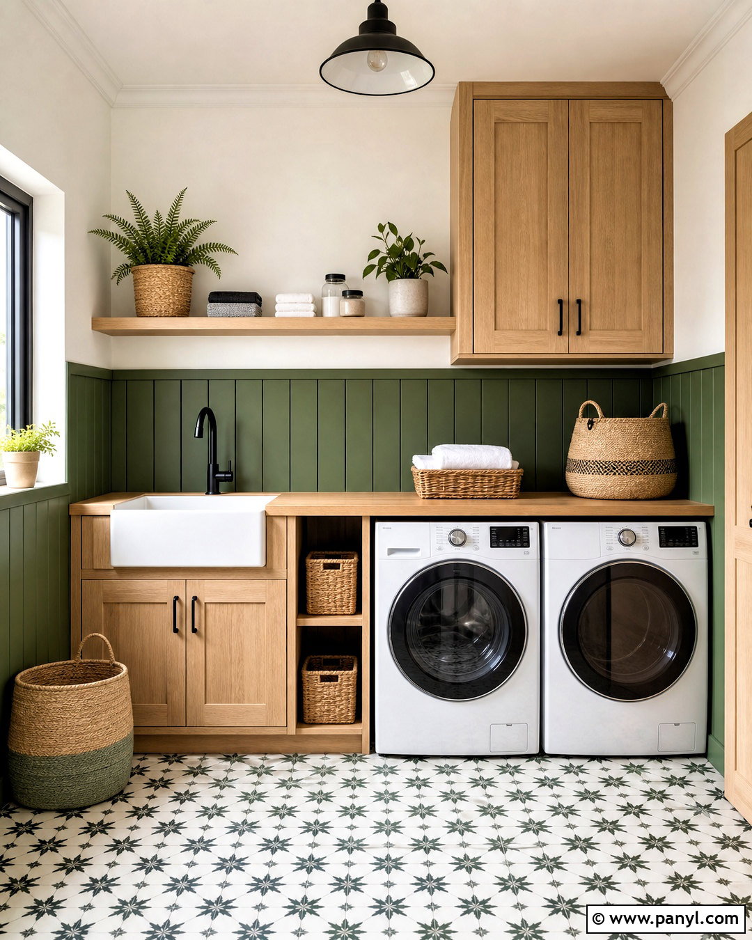 Green Shiplap Half Wall Laundry Room - 20 half green wall ideas