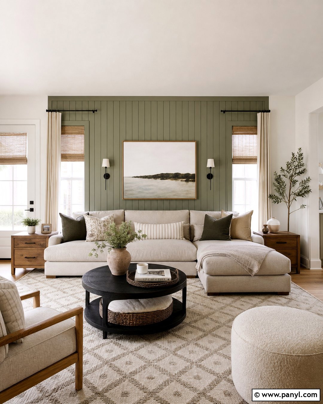 Green Shiplap Living Room Wall - 35 green wall interior ideas