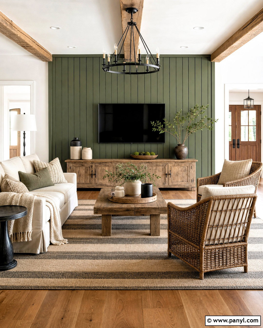 Green Shiplap TV Wall - 20 green tv wall ideas