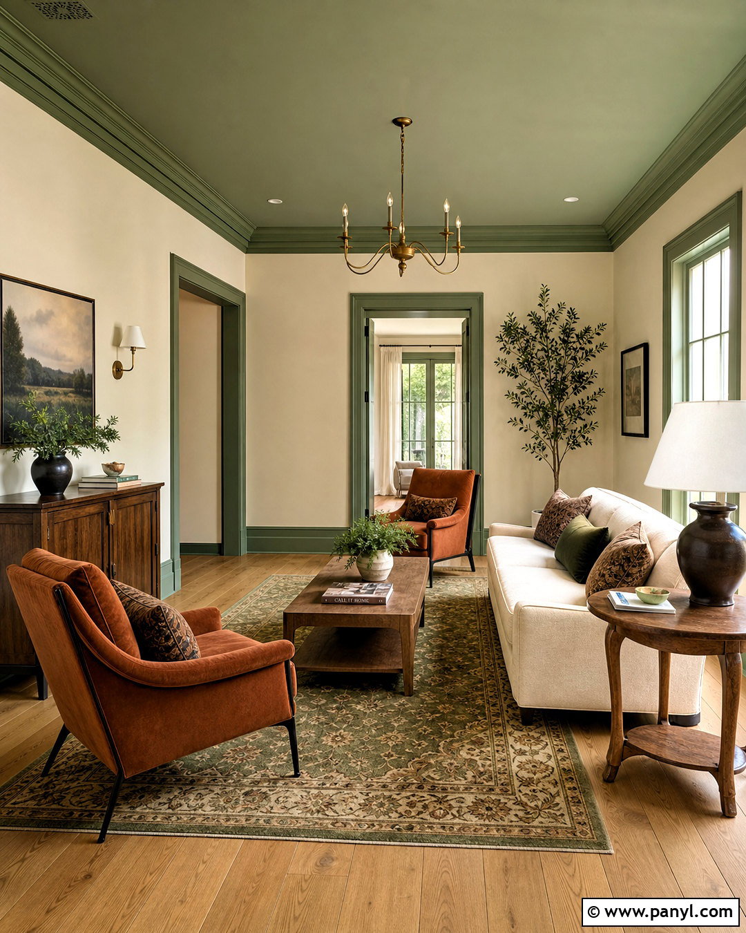 Green Skirting Boards With A Matching Ceiling - 20 green skirting boards